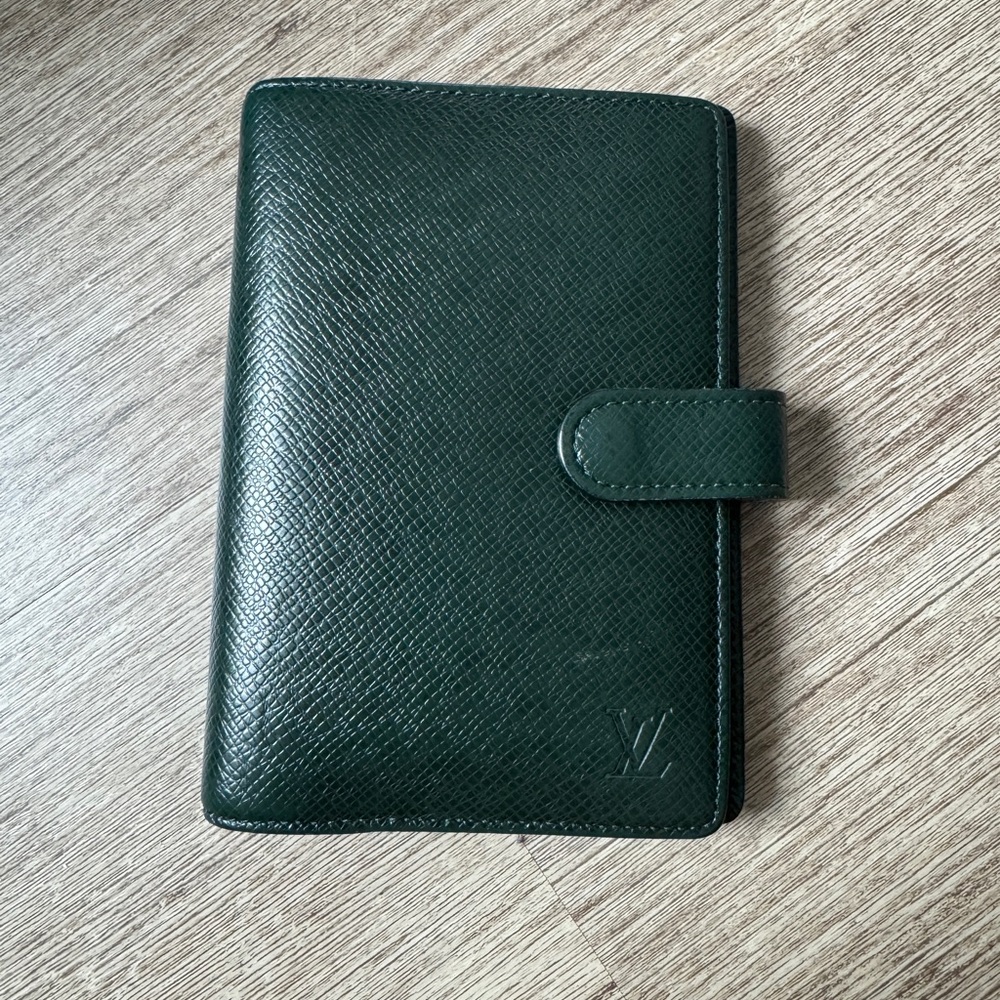 Louis Vuitton Green PM Agenda in Taiga Leather